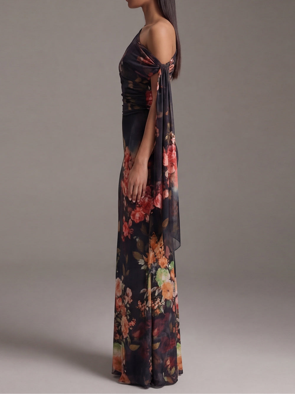 Seraphina One-Shoulder Floral Maxi Dress