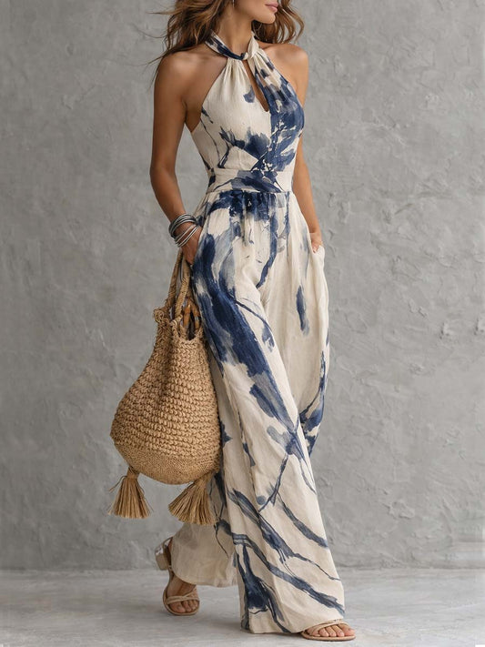 Amara Halter Print Jumpsuit
