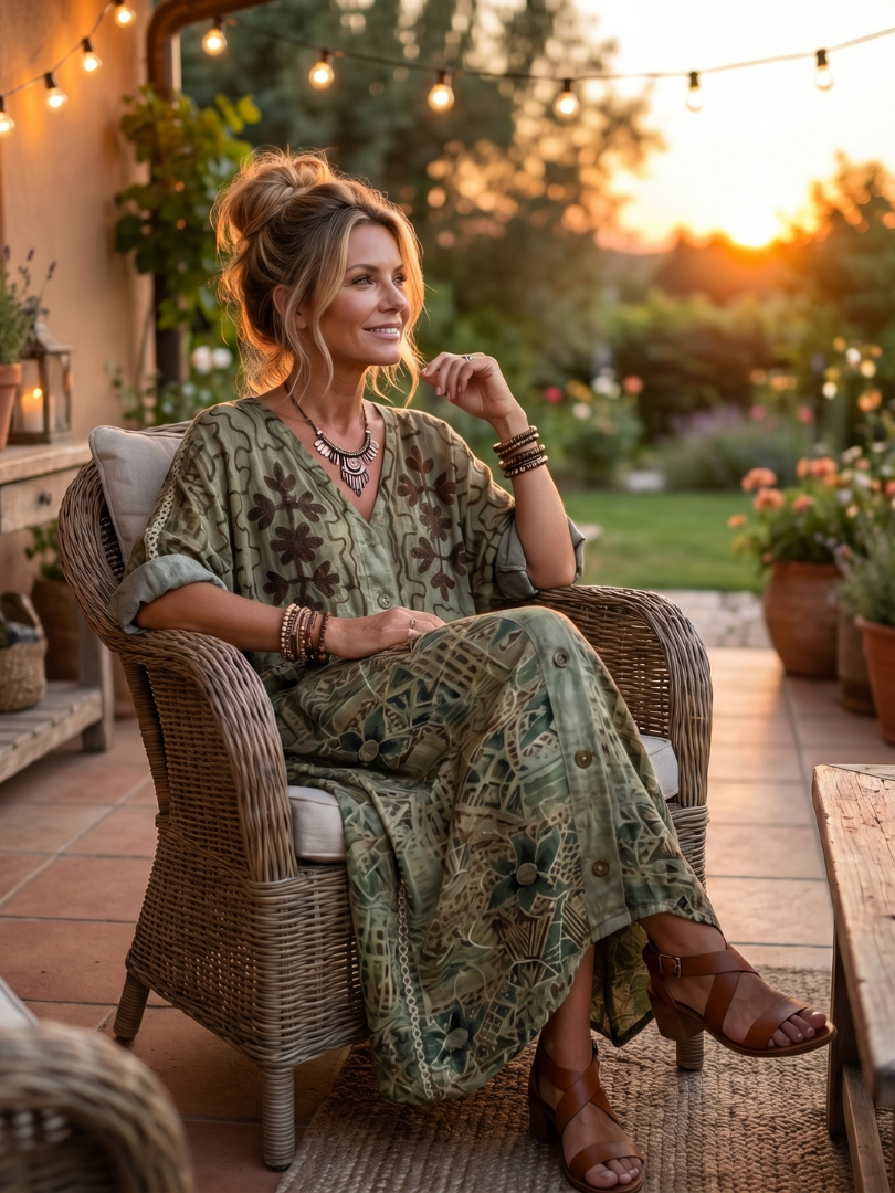 Olivia Vintage Print Shirt Dress