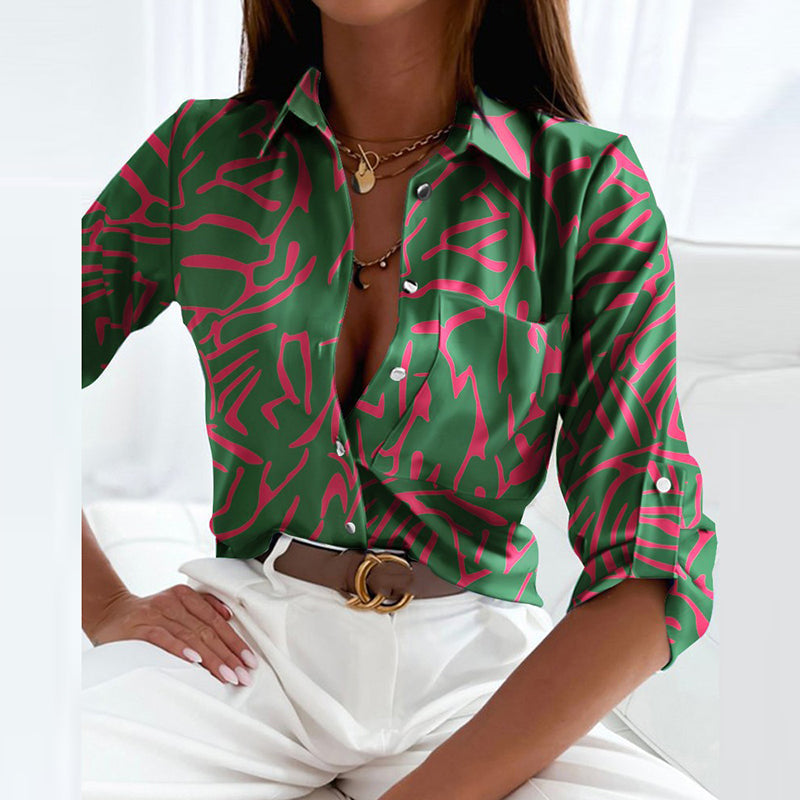Selene Printed Button Shirt