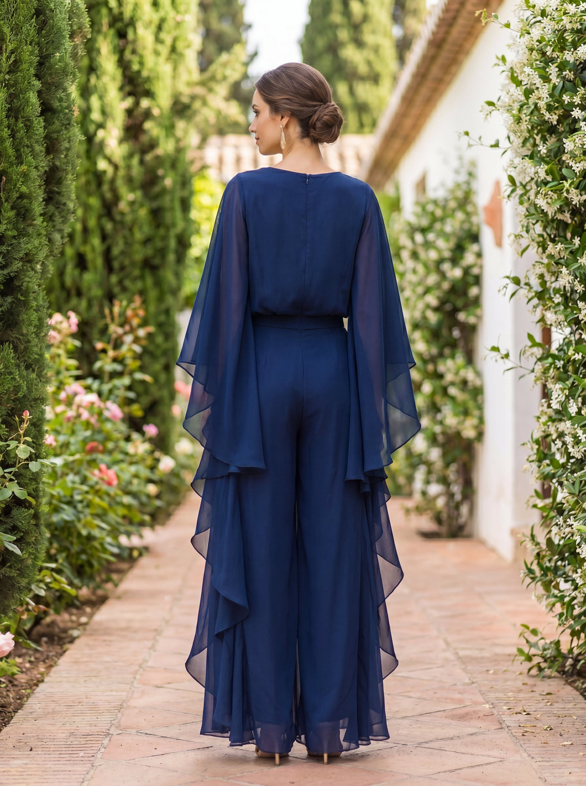 Serena Ruffle Chiffon Pant Set