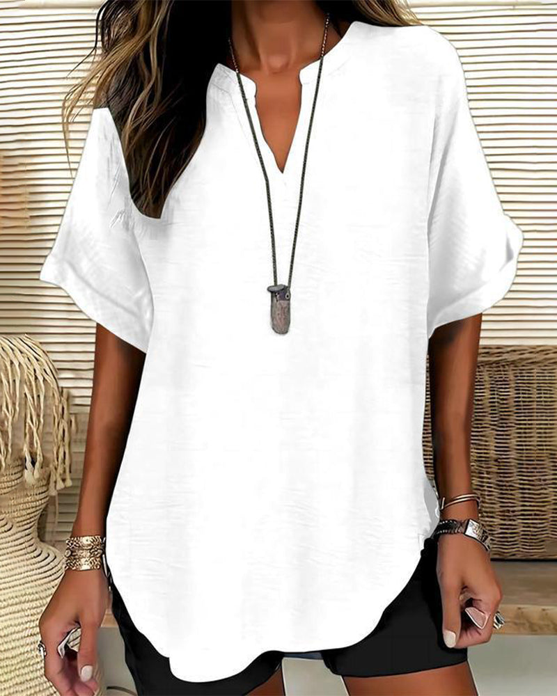 Nora Relaxed V-Neck Blouse