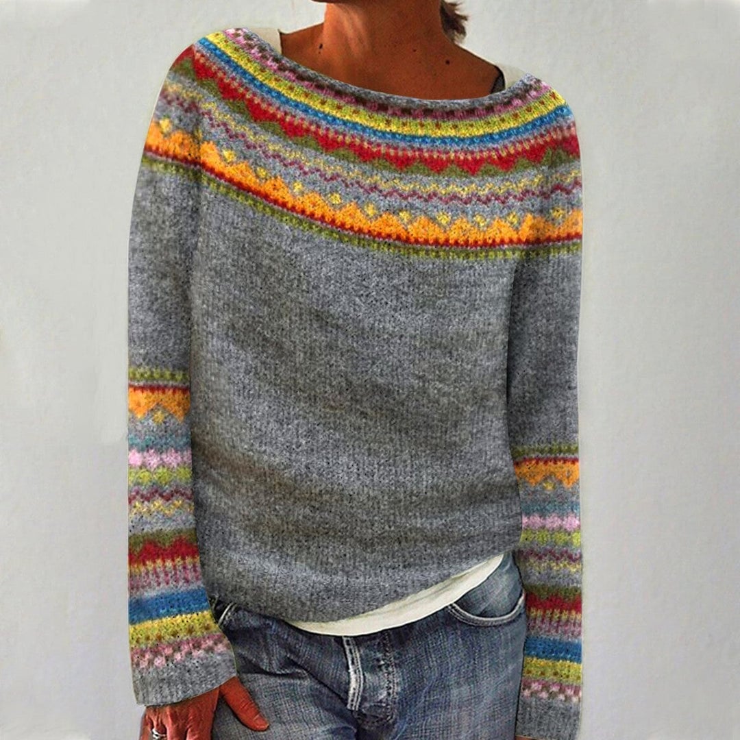 Freya Rainbow Yoke Knit Sweater