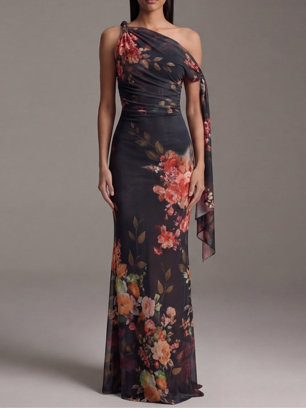 Seraphina One-Shoulder Floral Maxi Dress