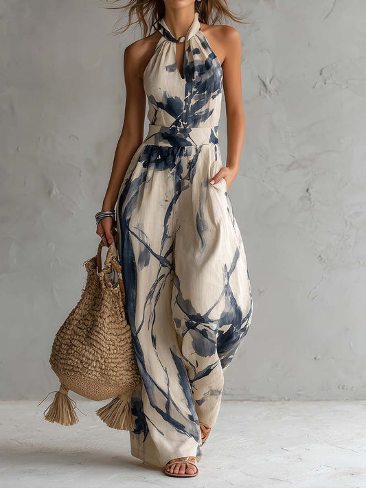 Amara Halter Print Jumpsuit