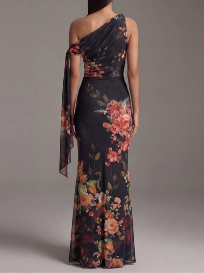 Seraphina One-Shoulder Floral Maxi Dress