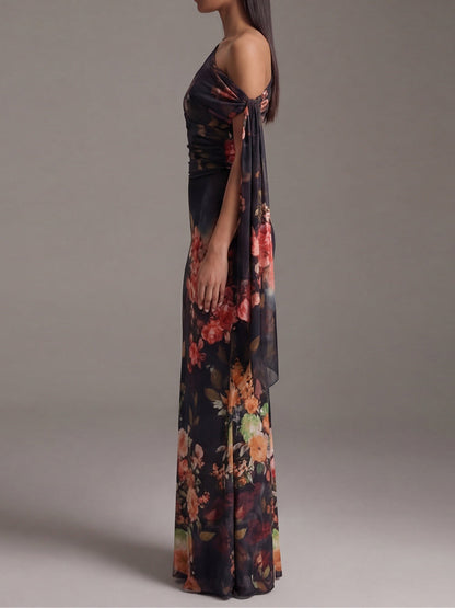 Seraphina One-Shoulder Floral Maxi Dress