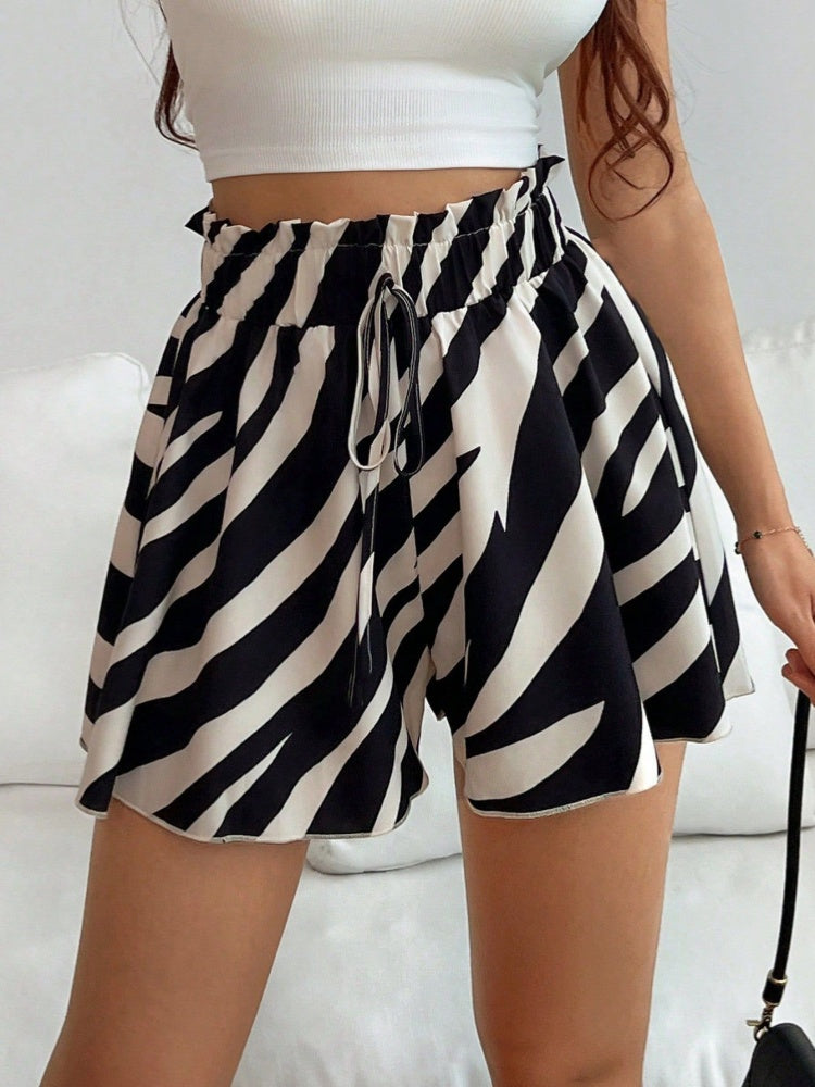 Zebra Print High-Waisted Skort