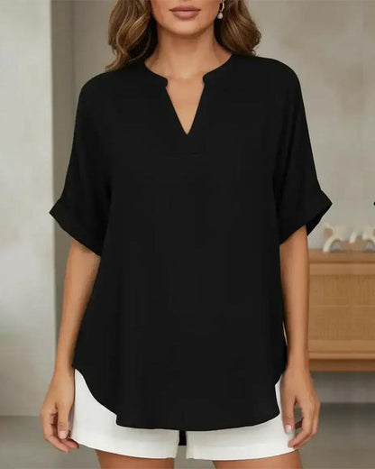 Nora Relaxed V-Neck Blouse