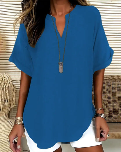 Nora Relaxed V-Neck Blouse