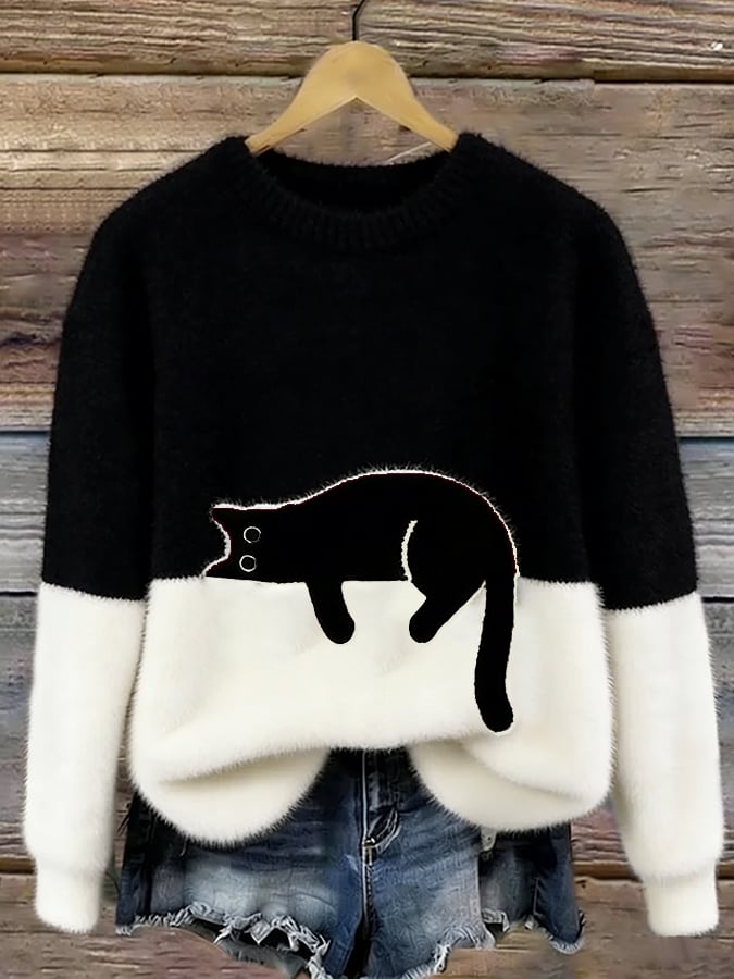 Luna Cat Graphic Sweater