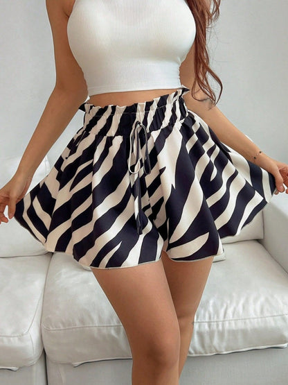 Zebra Print High-Waisted Skort