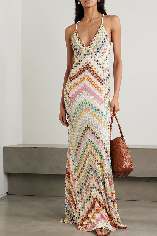 Marina Printed Strappy Maxi Dress
