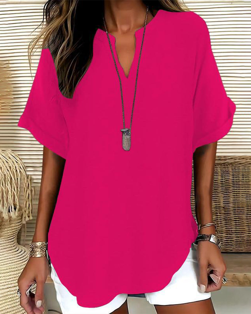 Nora Relaxed V-Neck Blouse