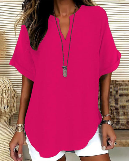 Nora Relaxed V-Neck Blouse