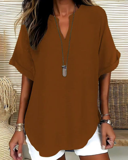 Nora Relaxed V-Neck Blouse