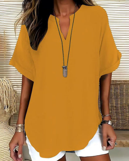 Nora Relaxed V-Neck Blouse
