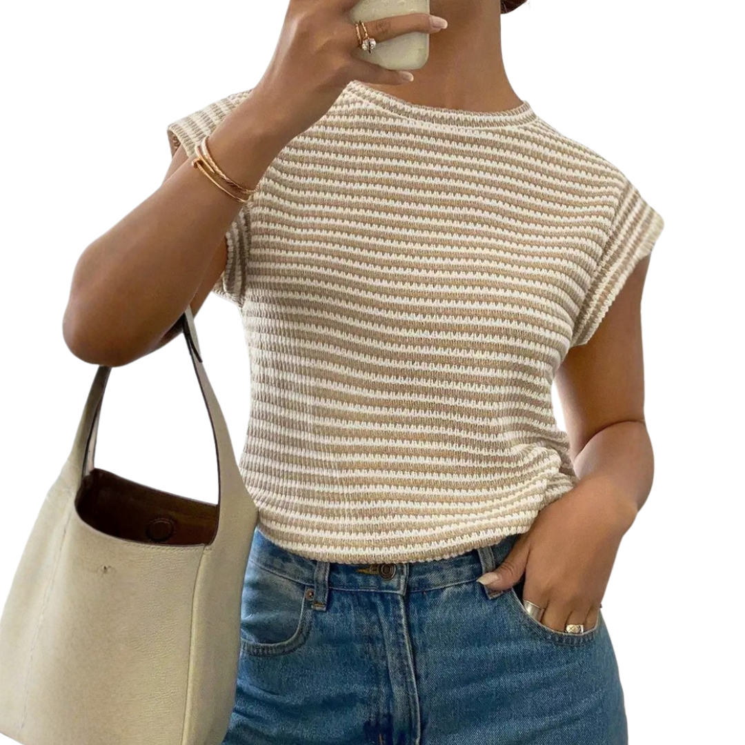 Striped Casual Crew Neck Tee