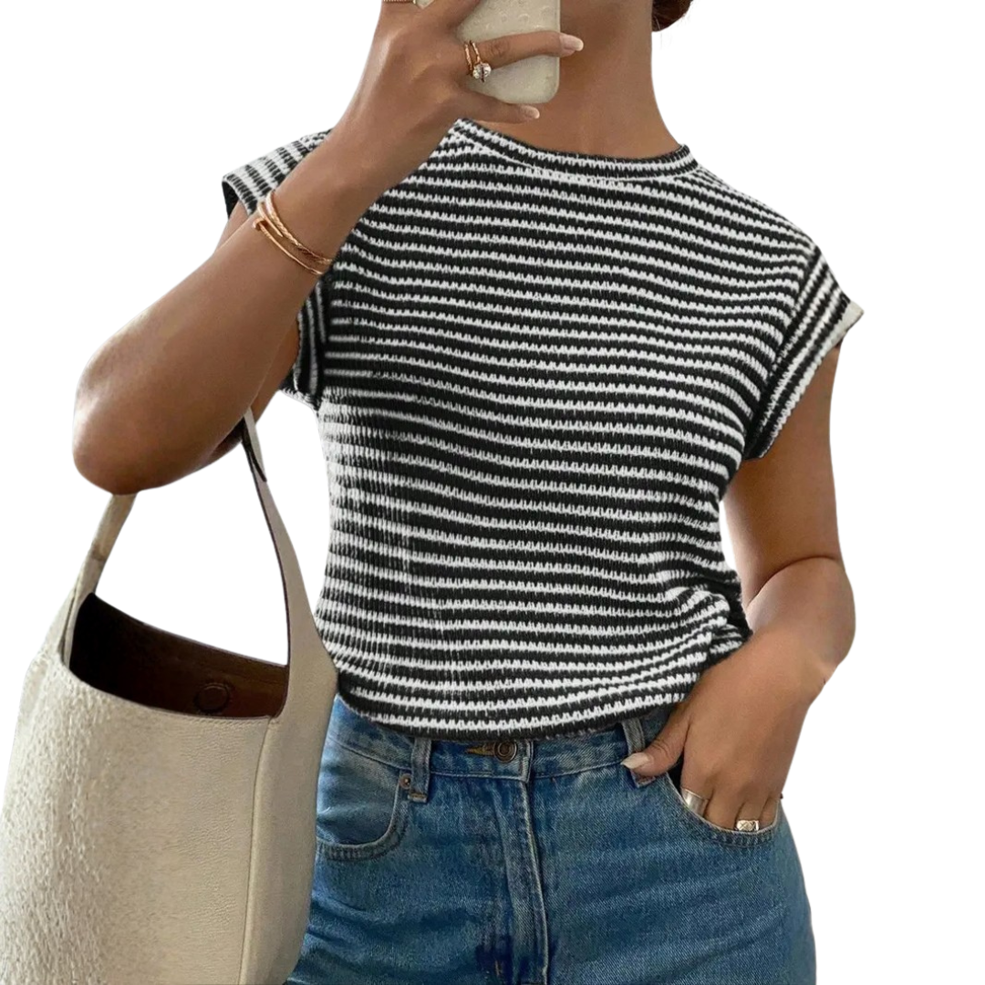 Striped Casual Crew Neck Tee