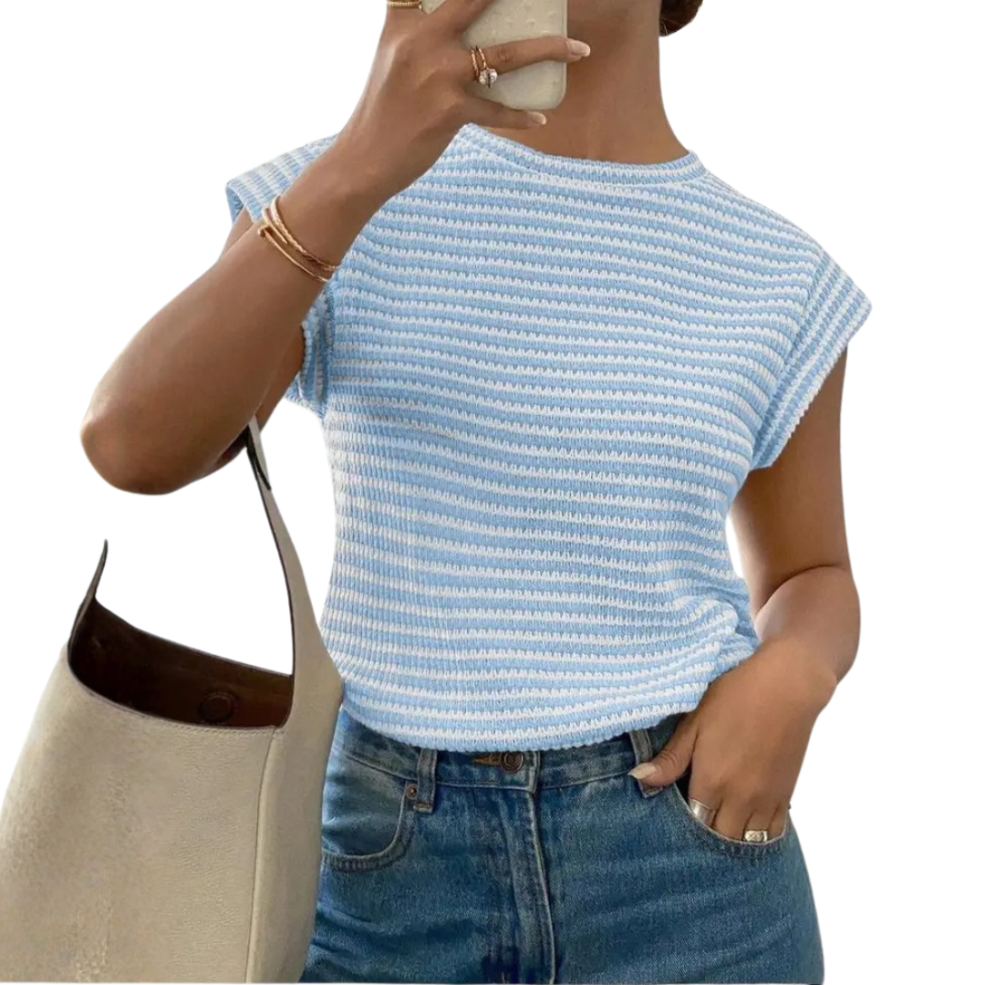 Striped Casual Crew Neck Tee