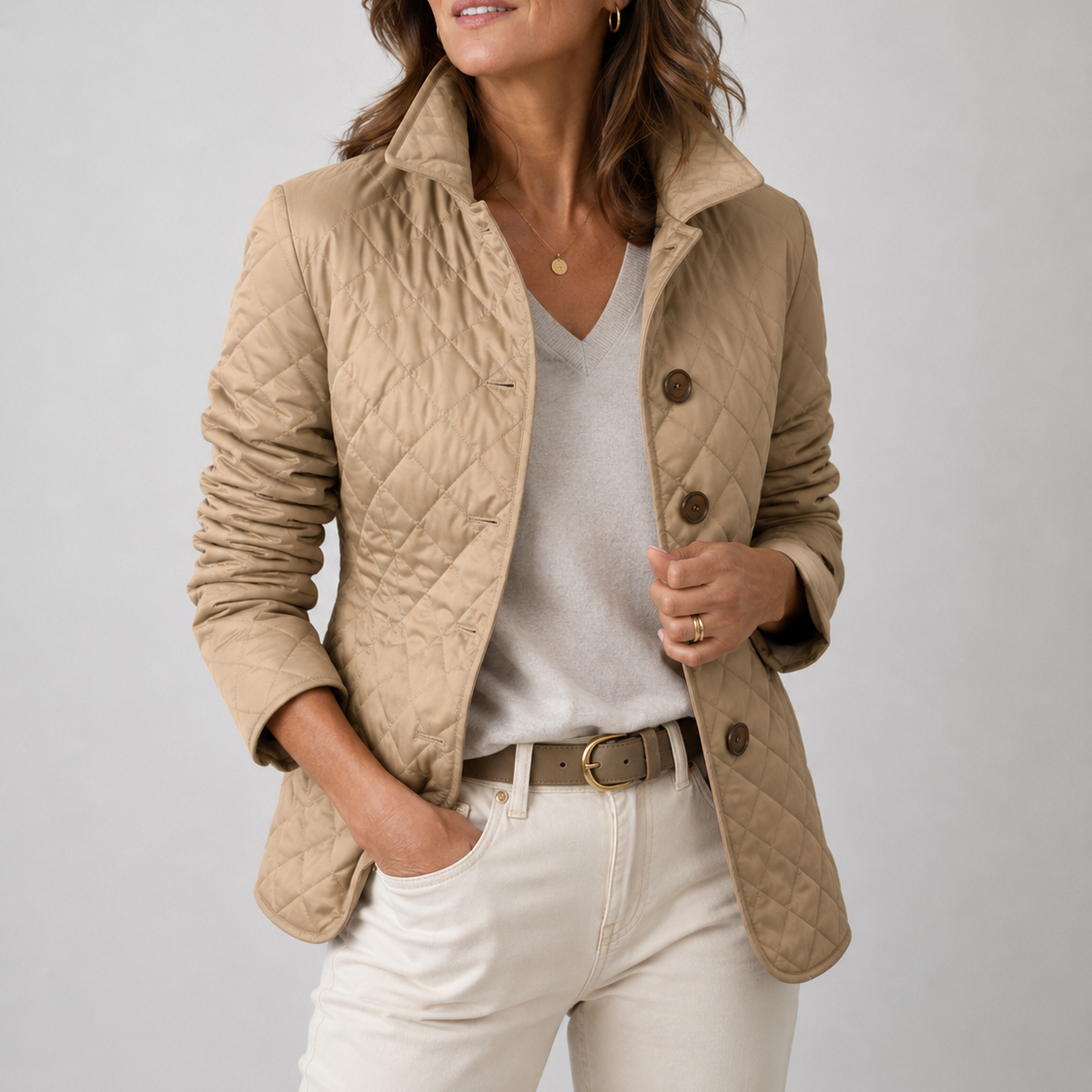 Avery Quilted Button Jacket