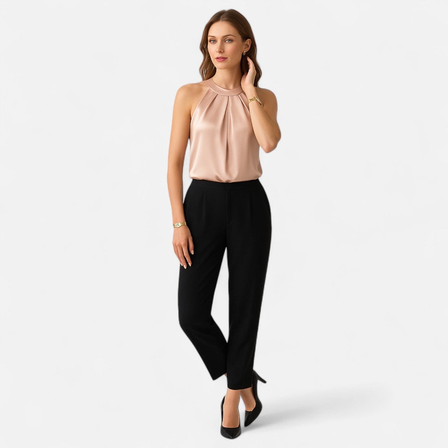 Champagne Drape Blouse