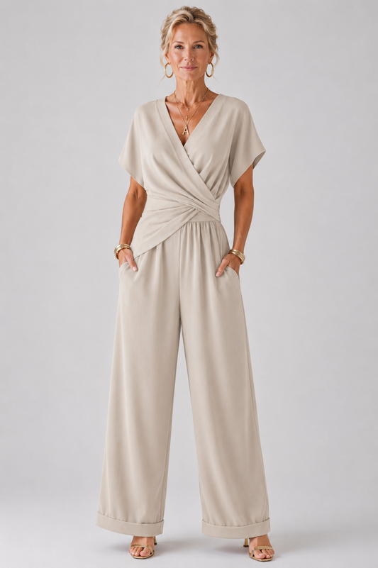 Elise Wrap Wide-Leg Pant Set