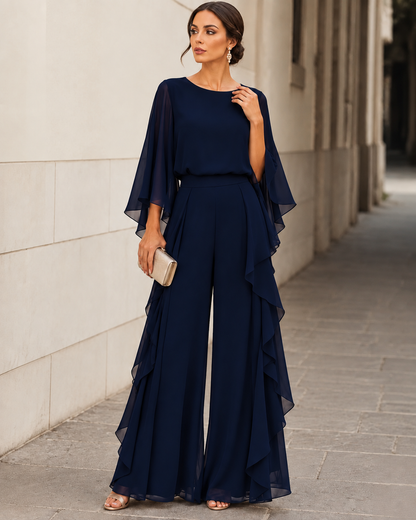 Serena Ruffle Chiffon Pant Set