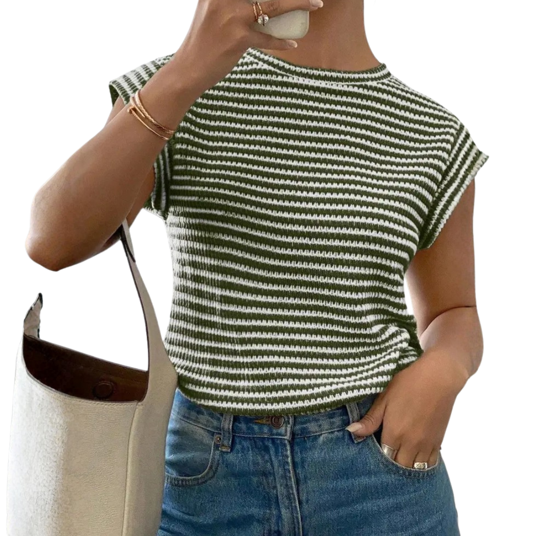 Striped Casual Crew Neck Tee