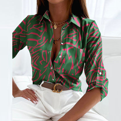 Selene Printed Button Shirt