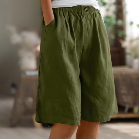 Clara Cotton-Linen Bermuda Shorts
