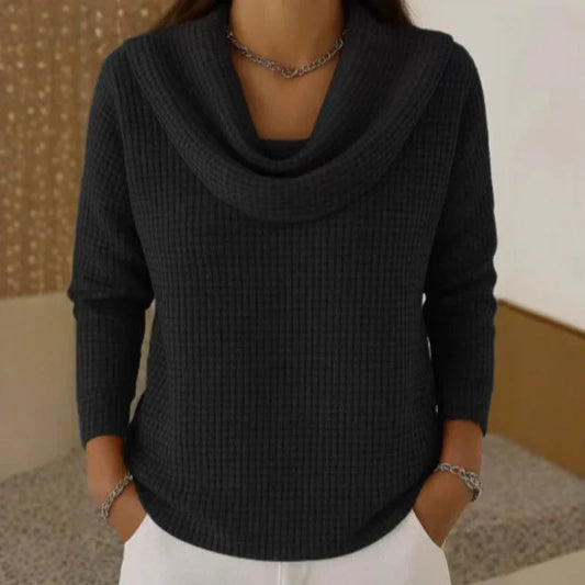 Marlowe Waffle Cowl Neck Top