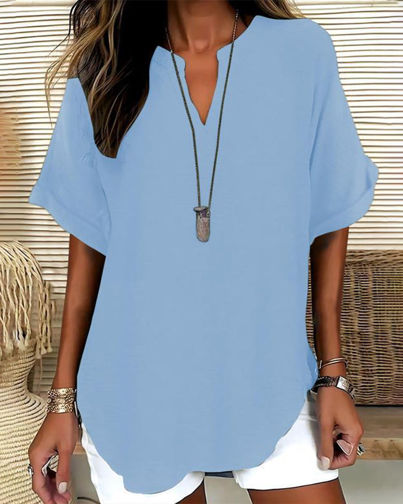 Nora Relaxed V-Neck Blouse