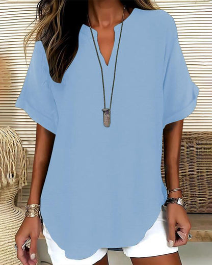 Nora Relaxed V-Neck Blouse
