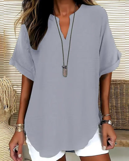 Nora Relaxed V-Neck Blouse