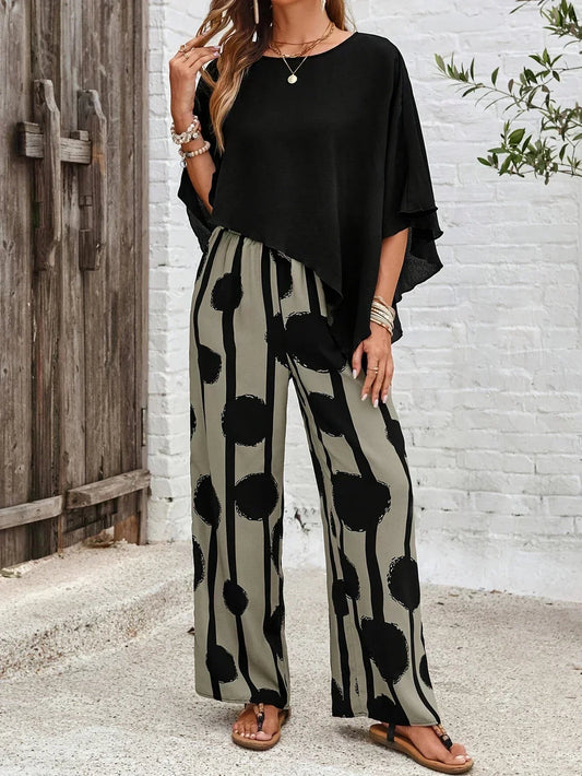 Sienna Abstract Wide-Leg Pant Set