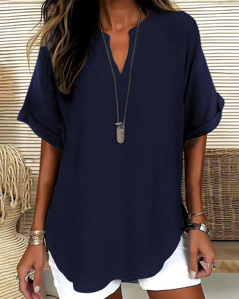 Nora Relaxed V-Neck Blouse