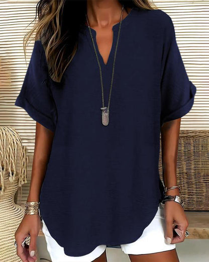 Nora Relaxed V-Neck Blouse