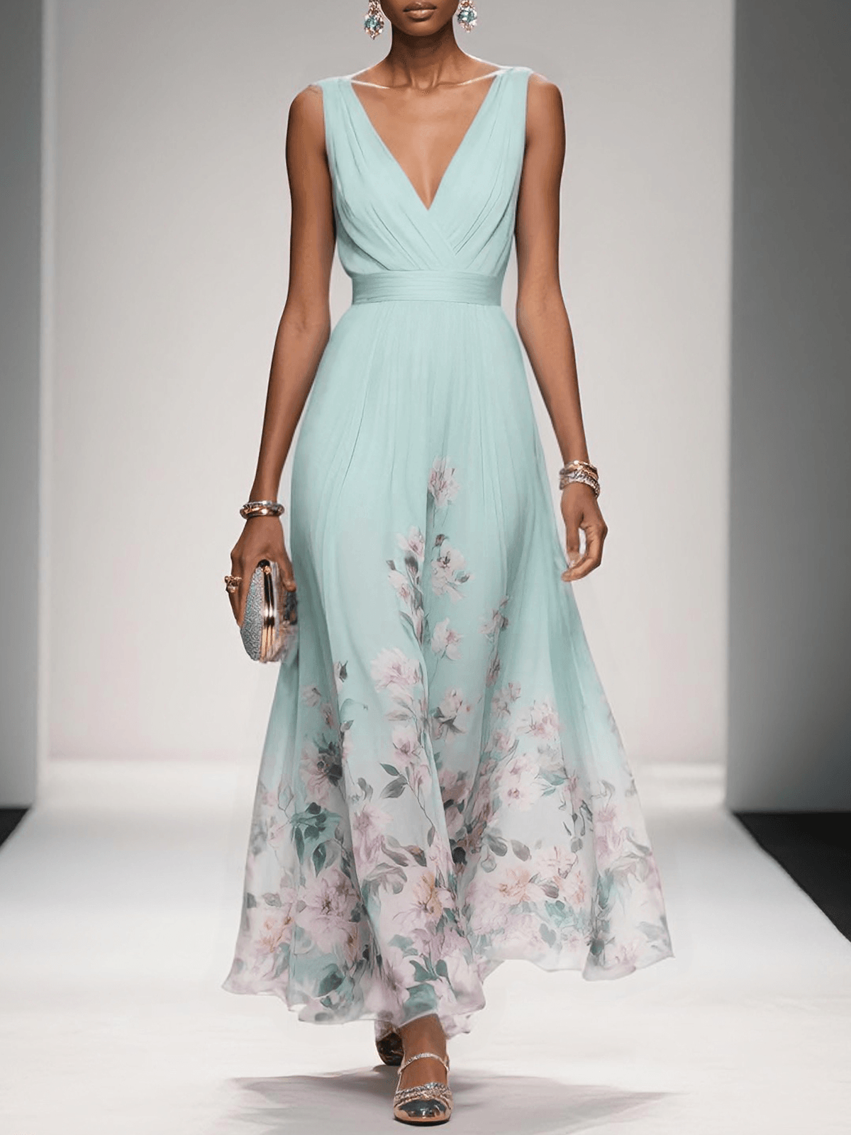 Azure Bloom Dress