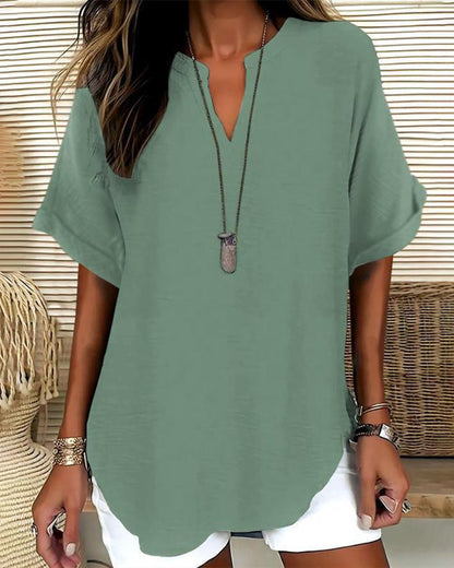 Nora Relaxed V-Neck Blouse
