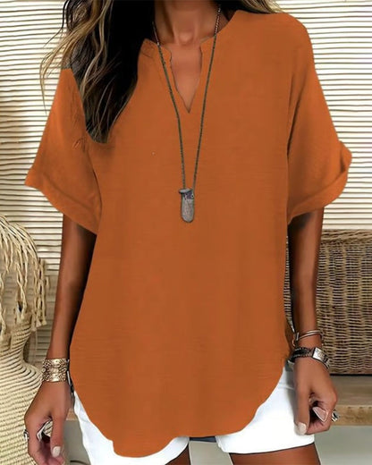Nora Relaxed V-Neck Blouse