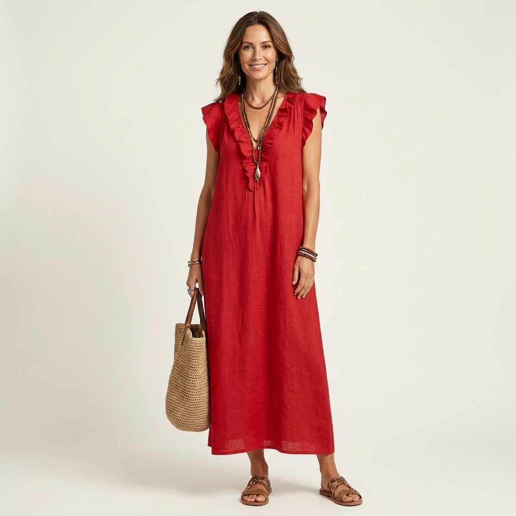 Mira Ruffle Maxi Dress