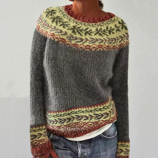 Maren Botanical Yoke Knit Sweater