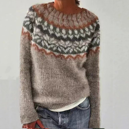 Liv Taupe Nordic Knit Sweater