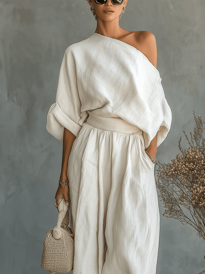 Solene Off-Shoulder Wide-Leg Set