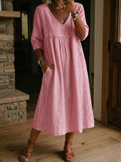 Elena V-Neck Midi Dress