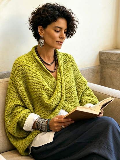 Elara Cross-Front Knit Sweater
