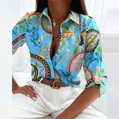 Selene Printed Button Shirt